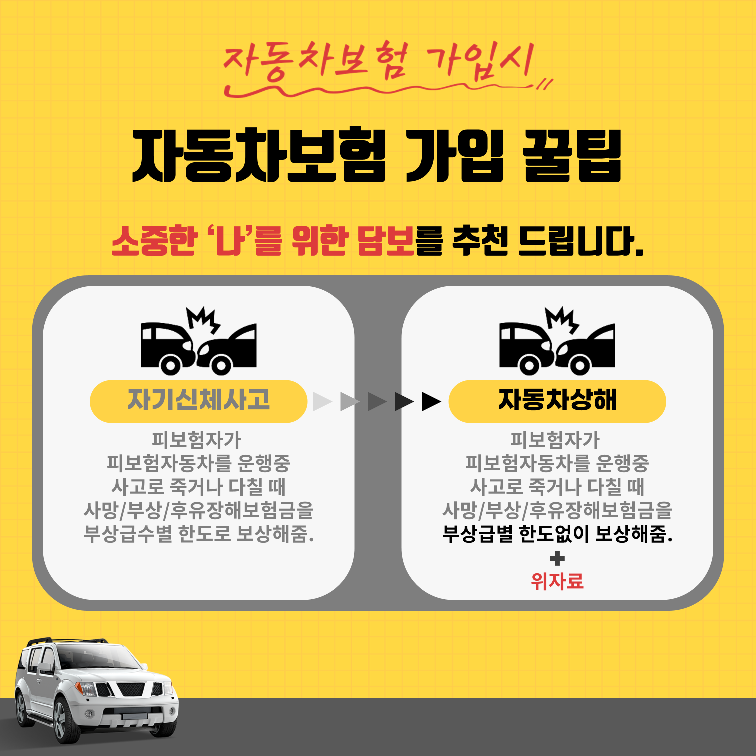 #자기신체사고 vs 자동차상해 비교